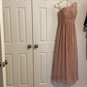 Women’s One shoulder, Dusty Rose Bridesmaid or Event Dress